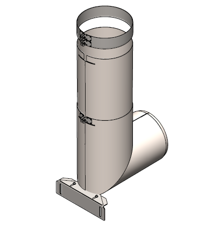 10003 - Vertical ducting (3 Metre Ceiling) Extensible with wall bracket.