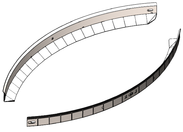 4121X - RR72 Door Glass Strip Reflector Assembly LH