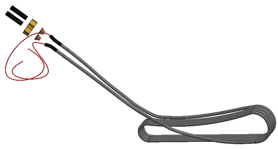 E7LX - RR72 Bottom LH Air Heating Element Kit (1400W)(c/w Compression Gland) 