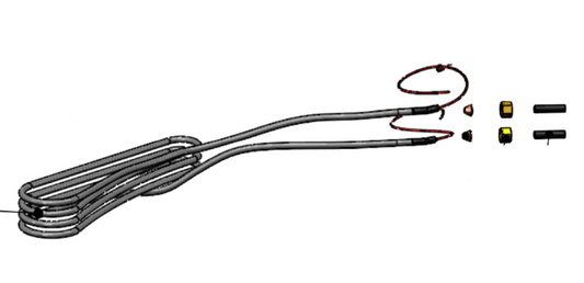E7RX - RR72 / RR36 Bottom RH air heating element Kit (1400W) (c/w Compression Gland)