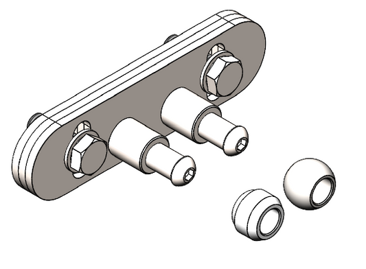 R0M7 - Door latch assembly c/w packer plates,rollers, balls.
