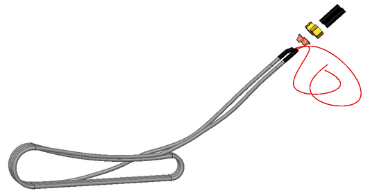 RE7R - RR54 Bottom RH air heating element Kit (1220W) (c/w Compression Gland)