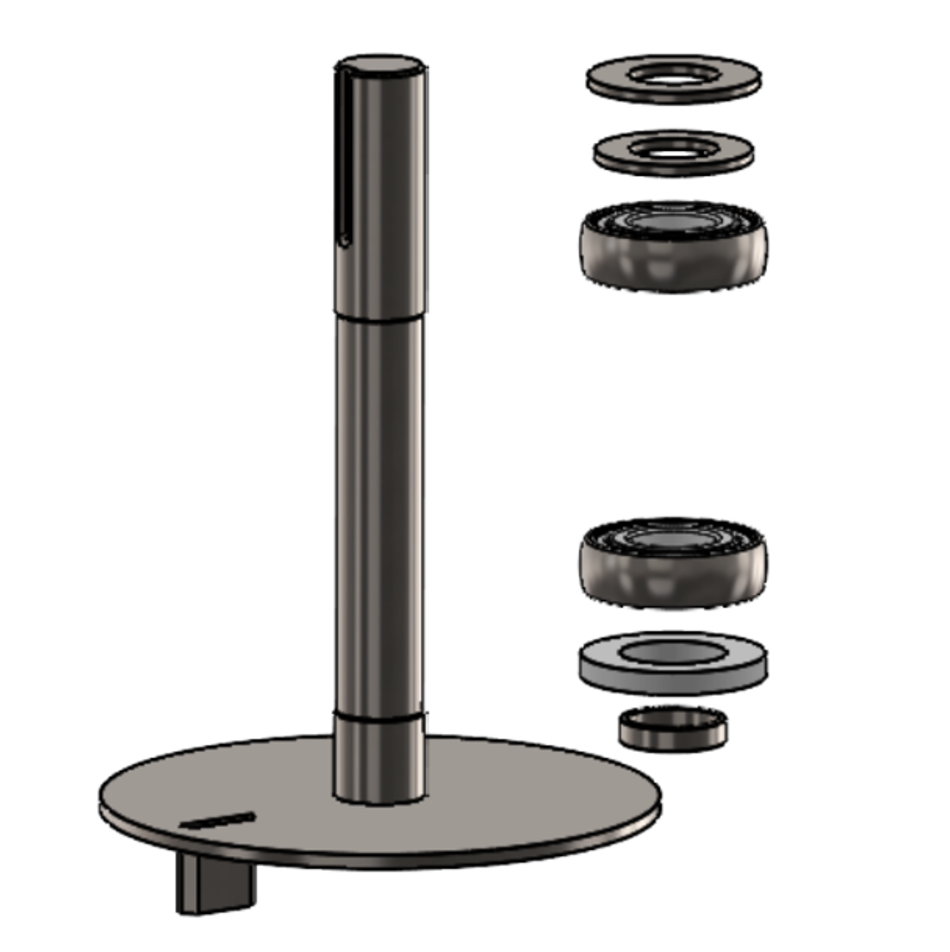 RM1L - LH Top drive dog shaft and plate assy