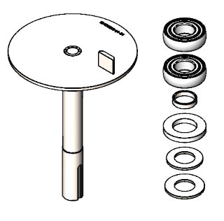 RM1R - RH Top drive dog shaft and plate assy