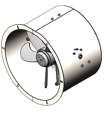 RM73 - Canopy Fan 350mm Complete kit (C/w with housing & Cable)
